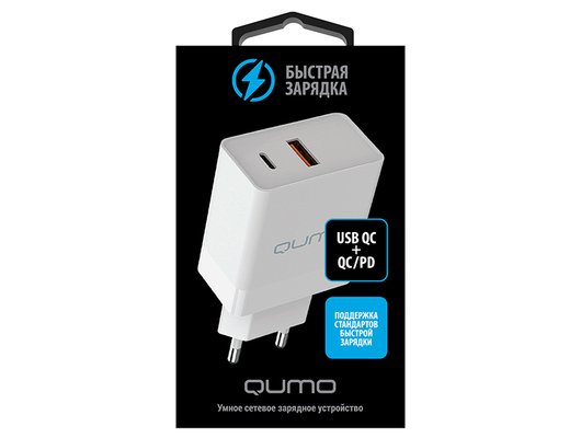 Зарядное устройство Qumo Energy PD 20W Type-C PD+USB-A QC3.0